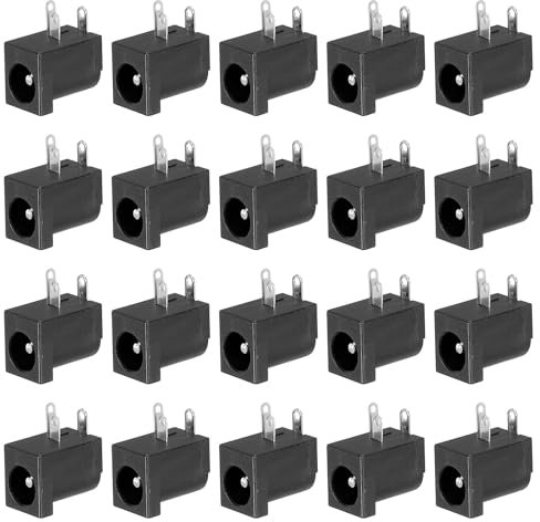 PATIKIL 5,5x2,1 mm DC Alimentation Connecteur, 20 Paquet 3 Broche PCB Montage Femelle Prise Jack