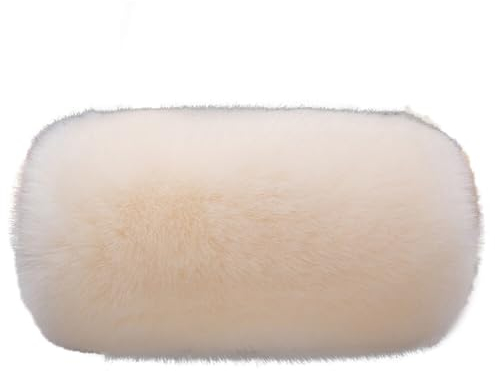 MoreChioce Kunstpelz Handmuff, 37cm x 20cm Winter Kunstfell Manschetten Handwärmer Muff Handmuff Winter Muffs Tragbare Mode Armwärmer Muff für Frauen und Mädchen,Beige