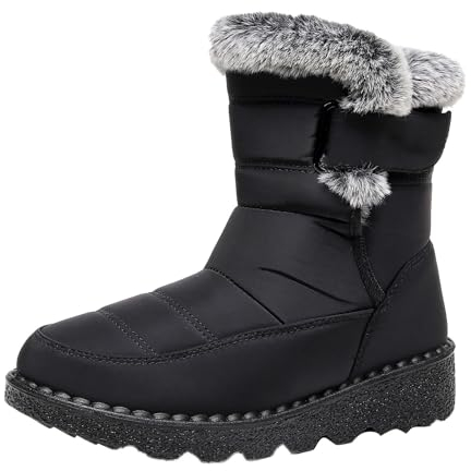 Damen Winterstiefel Wasserdicht Warme Gefütterte Schneestiefel Herren Outdoor Stiefel rutschfeste Flache Warme Boots Winter Stiefeletten