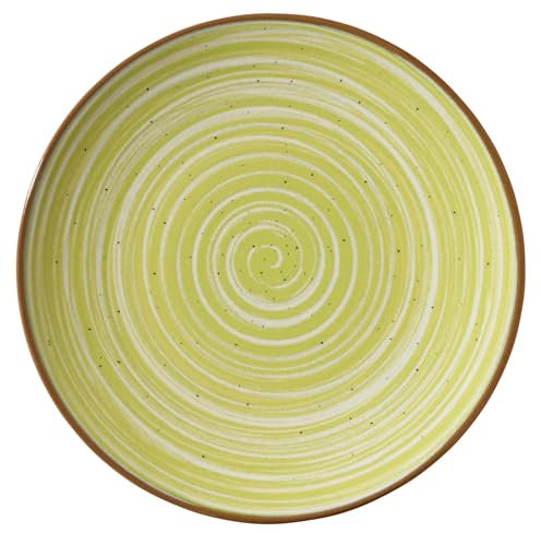 METRO Professional, plato para postres de cerámica Madleen 20 cm, diseño verde con borde oscuro, apilable