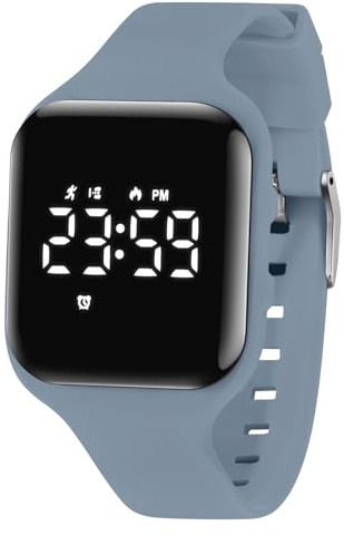 aswan watch Orologio Digitale Bambina Bambino con Contapassi,Calorie e Distanza senza App,Sveglia, Cronometro, Data, Luce-Orologio da polso Ragazza Ragazzo con Cinturino in Silicone