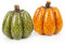 Logbuch-Verlag Herbst Deko 2 Kürbis Figuren grün orange aus Keramik Herbstdekoration Zierkürbisse 12 x 12,5 cm