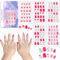 SIUSIO 120Pcs 5 Pack Press on Nails kids Children Acrylic Fake Nails Cute Pre-glue Full Cover Gradient Color Rainbow Short Stick On False Nail Art Kits Set for Kids Little Girls - Pink Love