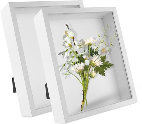 CYEER 2 Stück 3D Bilderrahmen zum Befüllen 20x25CM, Bilderrahmen Befüllen, Bilderrahmen Tief zum Befüllen, Bilderrahmen Tief Rahmen für Fotos, Hochzeitsstrauß, DIY Erinnerungsstücke, Deko Wand