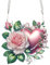 Diamond Painting Valentinstag Türkranz,DIY Diamond Painting Valentinstag Anhänger mit Kette,Diamant Painting Fensterbilder,Liebes Wichtel Aufhängen für Fenster Wand Und Eingang Decor-rose
