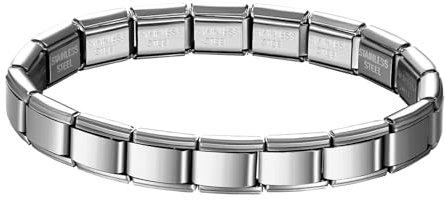 JewelryWe Italian Charms Bracelet Silber: 9mm DIY Abnehmbar Module für Italienische Armbänder Edelstahl Italian Charm Bracelet Charms Nomination Armband, Italian Style Charms für Damen