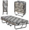 LIFEZEAL Klappbett, Klappbares Gästebett im Metallrahmen, Faltbares Einzelbett mit Matratze aus Memory Foam, Erwachsene Metallbett auf 4 Rädern (Grau, 190 x 80 x 33 cm)
