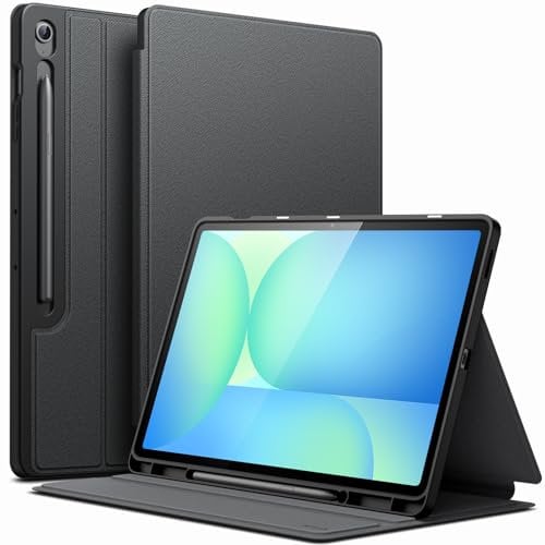 JETech Case for Samsung Galaxy Tab S10 FE Plus/S10 FE+ 13.1-Inch with S Pen Holder, Slim Folio Stand Protective Tablet Cover, Multi-Angle Viewing (Black)