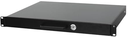 Rack Drawer 1U 19 Inch with Lock - Fits Standard 19 Rack Flightcase Network Cabinet Server AV Enclosure Sliding Compartment