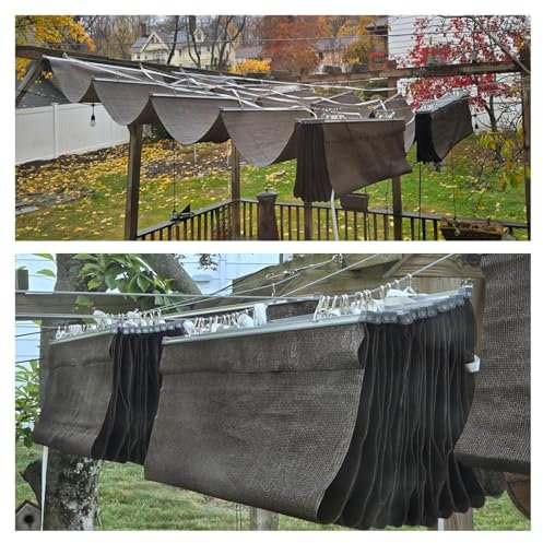 CVERTHAF Retractable Wave Canopy for Pergola with UV and Sun Protection, U-shaped Wave Sunshade for Pergola Shade Cover, Breathable Sun Shade Sail (W 2.8 x L 15 m/W 9.19 x L 49.21 ft)