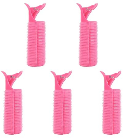 LIXSAZSE Haarwurzel-Clips, flauschige Curling-Pony-Rollen, tragbarer Haushalt, waschbar, wiederverwendbar, Kunststoff, Mädchen-Haarnadel-Zubehör, 5STK