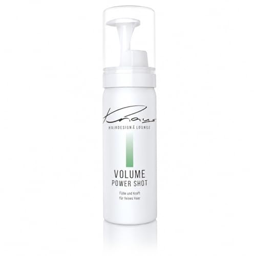 Knaus Volume Power Shot - Friseur Volumenbooster Schaum ohne Ausspülen mit Bambus, Vitamin B5 und Keratin für feines Haar, hochkonzentriert für Fülle und Spannkraft, Vegan, 50ml