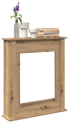 Kaminsims, Konsole, dekorativ, Eiche, handgefertigt, 75 x 20 x 87,5 cm, Holz
