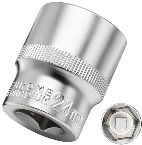 DAKCOS 1/2 Llaves de Multidiente Vasos 6 caras|Tamaño: 24mm|CR-V