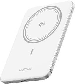 UGREEN MagFlow Air Ultra-Slim 5000mAh Magnetic Power Bank Qi2 15W,White | Wireless Fast Charging Mobile Phone Portable Charger PD 20W USB-C Battery Pack MagSafe Compatible For iPhone 17-12