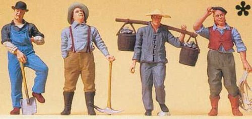 Preiser Figuren 0 65343 US-Bahnarbeiter. Frühe Dampflok