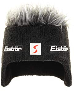 Eisbär Mütze Herren und Damen - Ski Austria Mütze mit Haaren Modell Cocker - Fleece Innenband für optimalen Kälteschutz elastisch