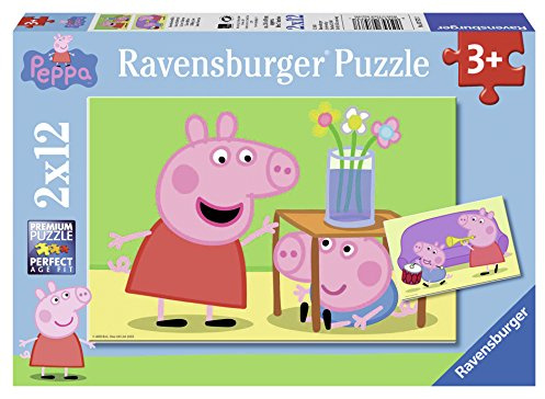 Ravensburger 075737 - Peppa Pig: Geschwisterliebe, 2 x 12 Teile Puzzle