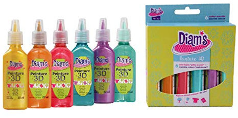 Diam's 3D Mini Lot de 6 Peintures Couleurs nacrées
