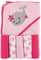 Luvable Friends Unisex Baby Kapuzenhandtuch mit fünf Waschlappen, Mädchenwal, Einheitsgröße