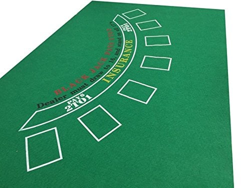 Grüne Blackjack-Tischauflage Casino, Filz-Layout + Spielkarten