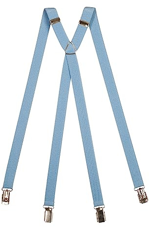 Olata Unisex-Hosenträger in X-Form, Schmal, mit Metall-Kreuzstück, 20 mm | Verstellbare 20-mm-Hosenträger in X-Form mit starken Clips und Metallkreuz; sicherer Halt für Arbeit oder elegante Kleidung.