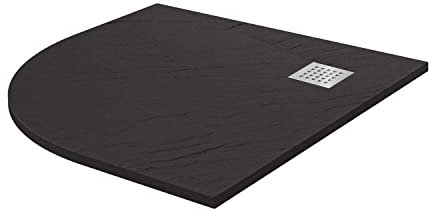 Plato de Ducha 90x90x2,6 CM Semicircular Antracita Efecto Piedra Mod. Blend