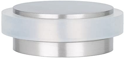 EVI Herrajes Decorative Adhesive Door Stopper, Mini Size, Stainless Steel, White Rubber