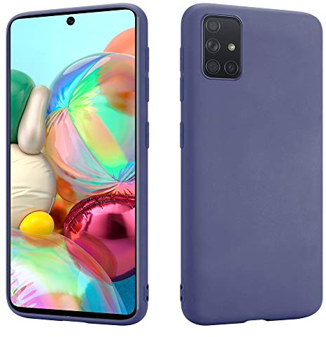 HSP Blaue Hülle kompatibel mit Samsung Galaxy A51 | Premium TPU Silikon Case | Kratzfest Stoßfest | Matte Oberfläche | Passgenaue, weiche, Ultra dünne Schutzhülle