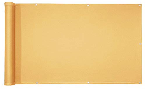 YIFANDU Balkonverkleidung 1.2x7.5m Wetterfest Balkonfächer Blickdicht Waschbar für Balkongeländer, Terrasse & Garten, Creme Farben