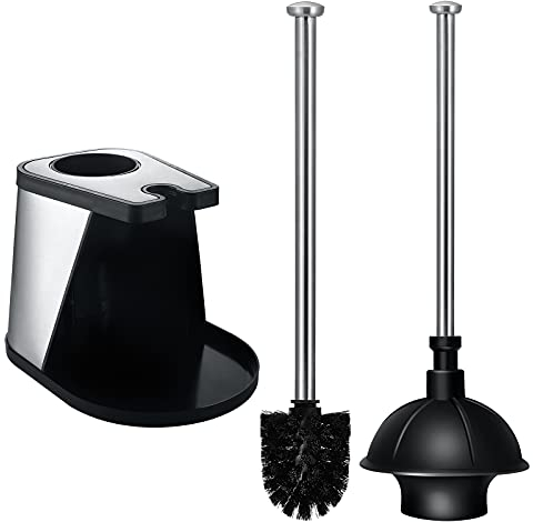 ToiletTree Products Toilet Brush and Plunger Combo - Toilet Brush Plunger Combo - Plunger Brush Combo for Bathroom Accessories - 7.5 x 9 x 20.5