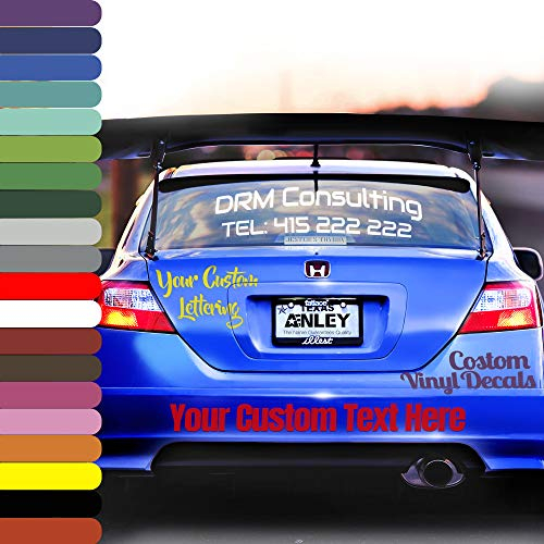 Anley Custom Car Vinyl Lettering - Personalized Text Letter Decals Sticker for Auto Bumper, Vehicle Windshield, SUV, Truck, Boat, Yacht, Laptop - DIY Assorted Colors, Fonts and Size Up to 100 Long
