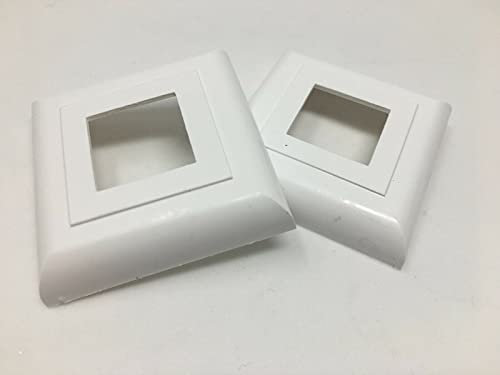 2 x Abdeck Rosetten Eckig für Geländer | Rohre | Heizungen Weiß (40x40)