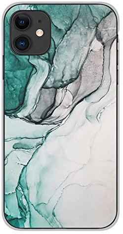 Silikon-Schutzhülle für Apple iPhone 11, Zoom auf Stein, Grün