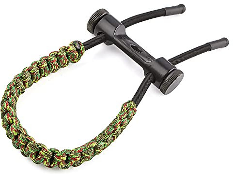 SHARROW Sangle de Poignet pour Tir à l'arc, Élingue de Poignet Arc Réglable pour Arc Classique et Arc à Poulies (Camo Vert)