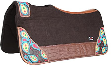 CHALLENGER Horse 39219BR Western Sattelunterlage aus Wollfilz, 81,3 x 76,2 cm, Braun