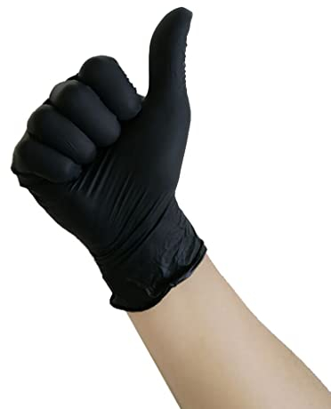 NC Heavy Duty Black Nitrile Disposable Gloves, 20/100pcs black disposable latex gloves household laboratory cleaning gloves