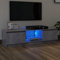 SKM Mobile Porta TV, Mobile TV con Luci LED Grigio Cemento 140x40x35,5 cm