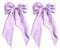 Furling Pompoms Pack of 2 Big Bow Hair Barrette Clips Soft Satin Silky Bowknot with long Tail French Barrette Hair Clip Hair Scrunchie Cute Gifts for Women Girls (Lilac)