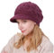 CheChury Damen Wollmütze Winter Mütze Warme Strickmütze Frauen Wintermütze Kaschmir Mütze mit Shirm Damen Schirmmütze Grobstrick Baskenmütze Winter Strickmütze mit Schirm Damen Barett Fleece,Violett