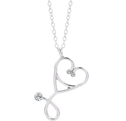 INCIDO Anhänger Halskette Medizinischer Schmuck Stethoskop Halskette Herz Form Stethoskop Anhänger Frauen Halsketten Arzt Krankenschwester Abschluss Geschenke Weihnachts- und Valentinstagsgeschenke