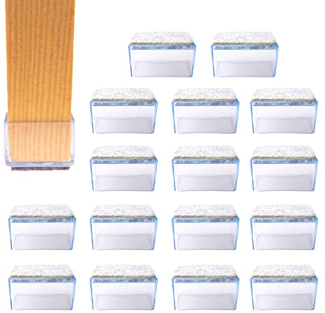 16x Schutzkappen Für Stuhlbeine | Stuhlbeinkappen Filz | Stuhlbeinkappen | Filzgleiter für Stühle | Stuhlbeinschoner | Möbelgleiter | Stuhlsocken | Stuhlgleiter (Rechteckig, 30x40mm)