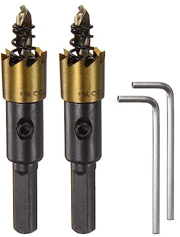 sourcing map 2pcs Hole Saws 14mm (9/16) M35 HSS (High Speed Steel) Titanium Coated Drill Bits Cutters Openers for Stainless Steel Aluminum Alloy Metal Wood Plastic