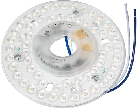 Kit de retroadaptación de luz LED para ventilador de techo de 125mm, 18 W, luz de techo, panel de repuesto PCB 3CCT 3000K 4500K 6000K 2500LM 230V CRI80+
