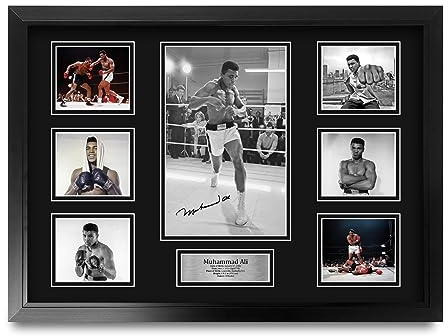 HWC Trading Muhammad Ali Geschenke Gedrucktes Signiertes Autogramm Foto für Fans von Boxsport Memorabilien - A2 Gerahmt