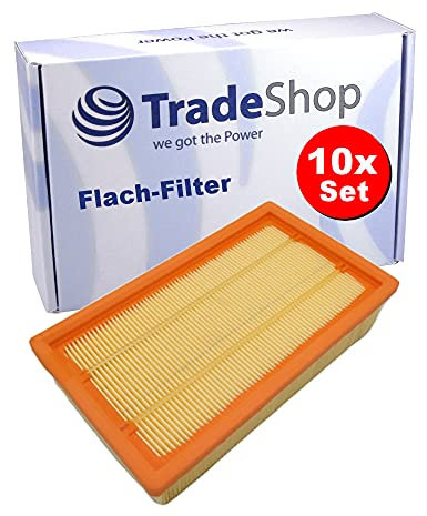 Trade-Shop 10x Flachfaltenfilter kompatibel mit Hilti VC-20, VC-40, VC 20 UM, VC 40 UM Staubsauger Ersatz für Bosch 2607432033, Dewalt D279015-XJ