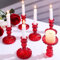 Maxcheck Kerzenhalter aus Glas, Kerzenhalter, dekorativer Kerzenständer für Hochzeit, Party, Tisch, Tafelaufsatz, Jahrestag, Festival, Heimdekoration, Rot, 6 Stück