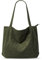 Vegena Cordtasche Handtasche Damen Große Umhängetasche Tote Bag Shopper Tasche Damen Schultertasche Stofftasche Schultasche für Schule Arbeit Einkauf (dunkelgrün)