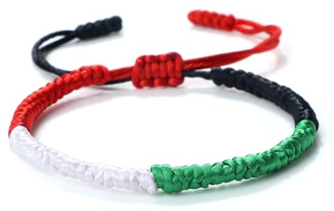 SHUZHENG Palästinensische Flagge Armband, Palästinensisches gewebtes Armband, freies Palästina-Armband, 17-28cm (6.69-11.02in)