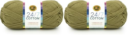 Lion Brand Yarn Company Yarn, Cotton, Bay Leaf, One Size, 761-171 (Pack of 2)